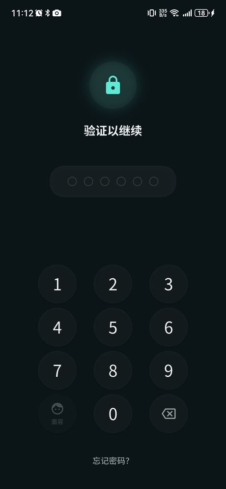 密码解锁界面